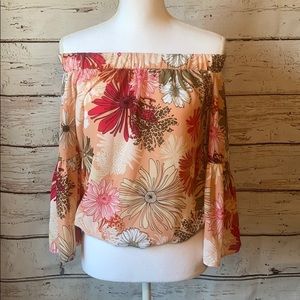 New York & Co Floral Off-The-Shoulder Blouse XS
